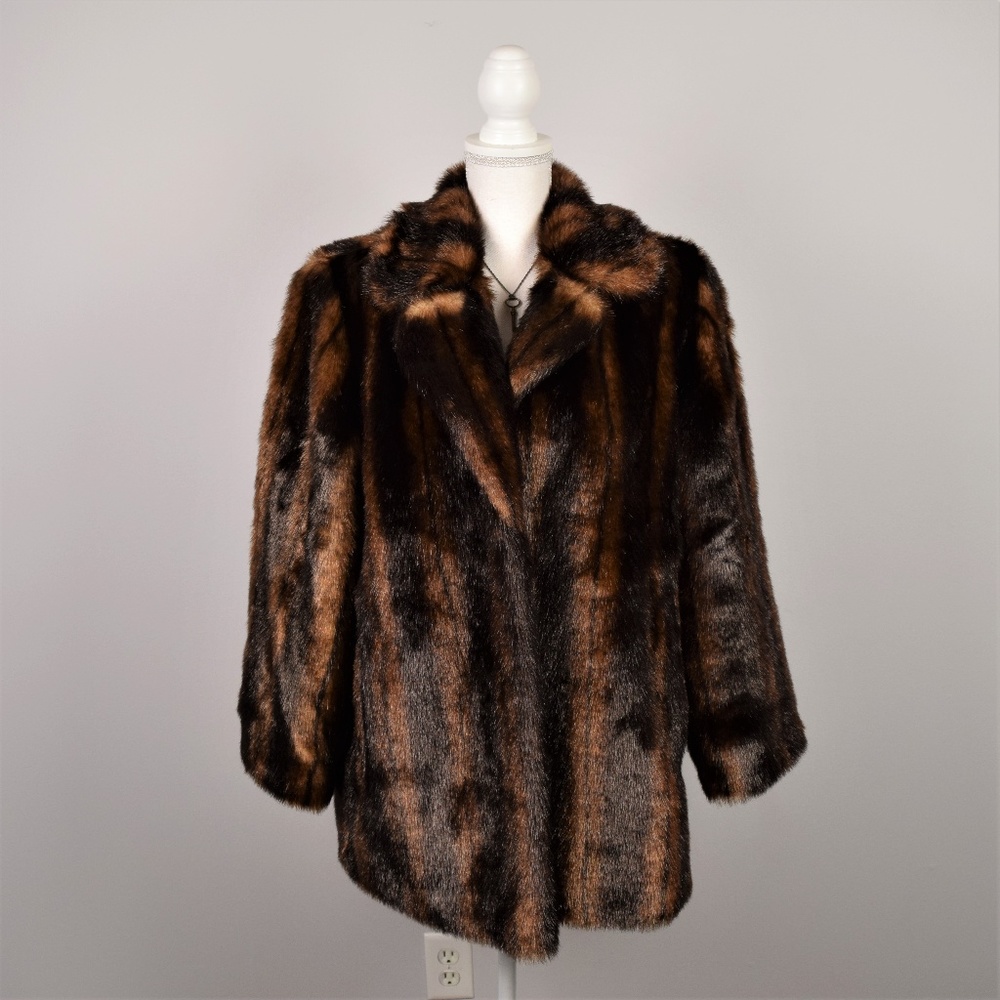 Vintage 1960s Terry Lewis Faux Fur Swing Coat